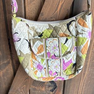 Vera Bradley Floral Quilted Crossbody Bag in Beige and Pink